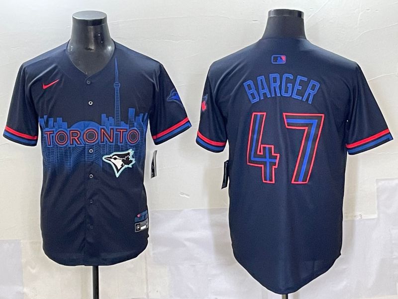 Men 2025 Toronto Blue Jays #47 Barger Black Joint Name Nike MLB Jersey style 14